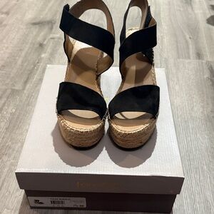 Franco Sarto Black Espadrille Wedges